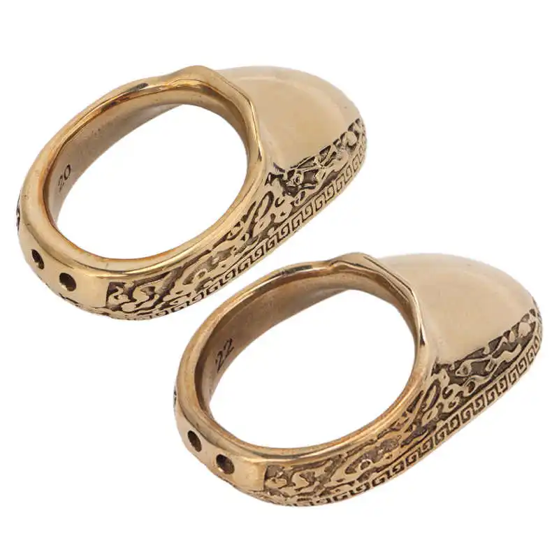 Archery Finger Ring Archery Thumb Ring Brass Material with Anti Lost