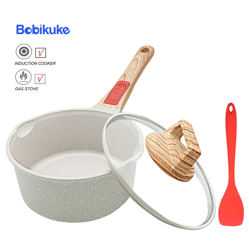 BOBIKUKENonStickSaucepanWithRemovableHandleMilkPotNoodleRamen