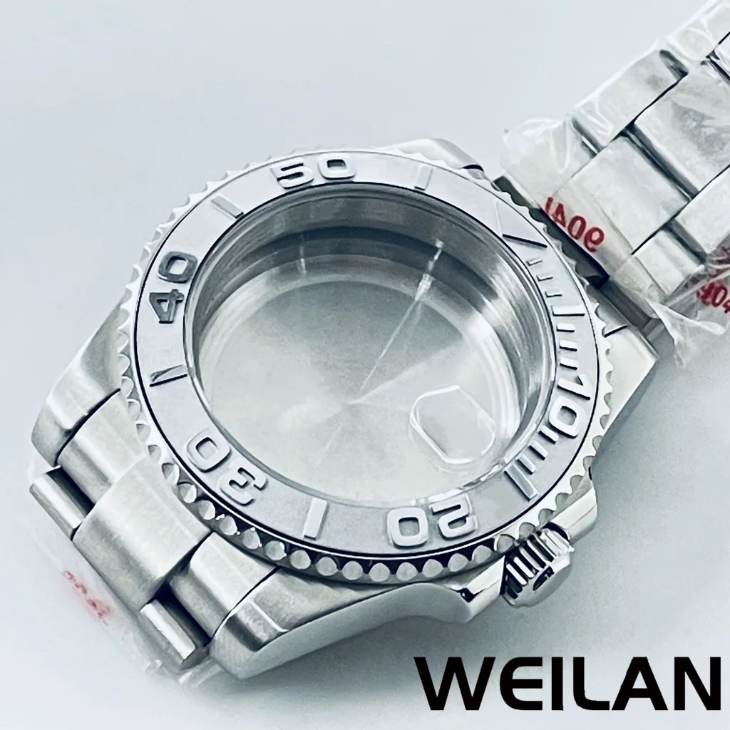 Silver Watch Case with Ceramic Bezel and Sapphire Crystal