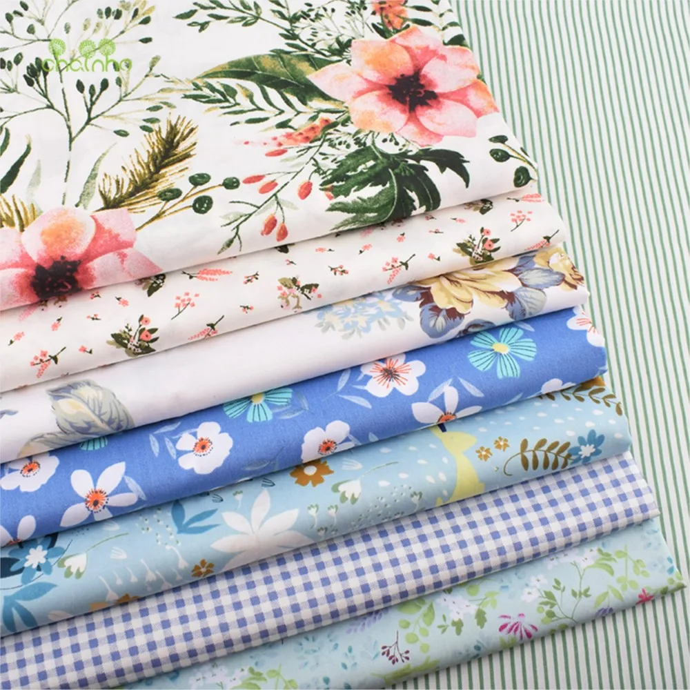 Chainho,Printed Twill Weave Cotton Fabric,DIY Sewing Quilting Material,Patchwork Cloth,8 Design Series,2 Specification,CC107