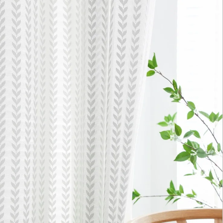 1PC Japanese Lace Gauze Wheat Hollowed Out Curtains for Living Room 3