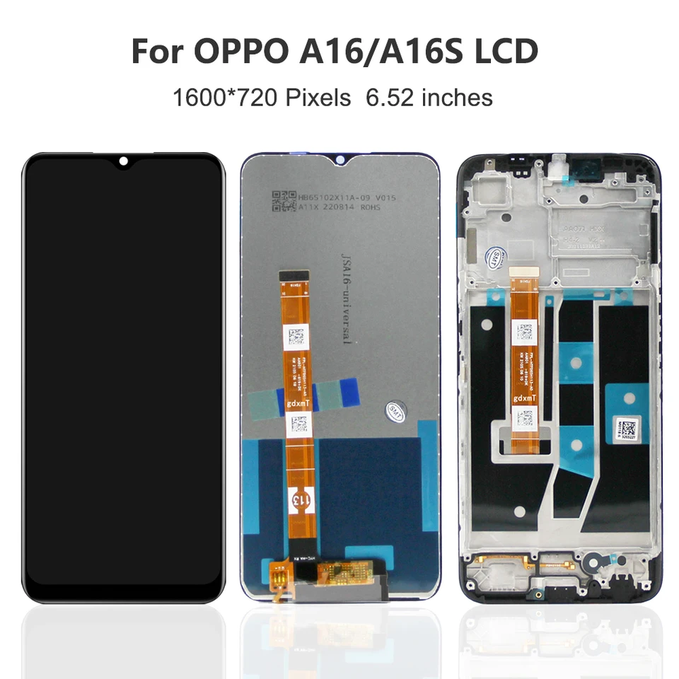 LCD Scherm Voor Oppo A16 / A16s CPH2269 CPH2271 - Zwart 6.52 Inch Touch Digitizer