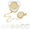 Blank Personalized Baby Pacifier with Chain Clips Covers Luxury Bling Zircon Silicone Dummy Nipple Teether Newborn Gift 5Set/lot 6