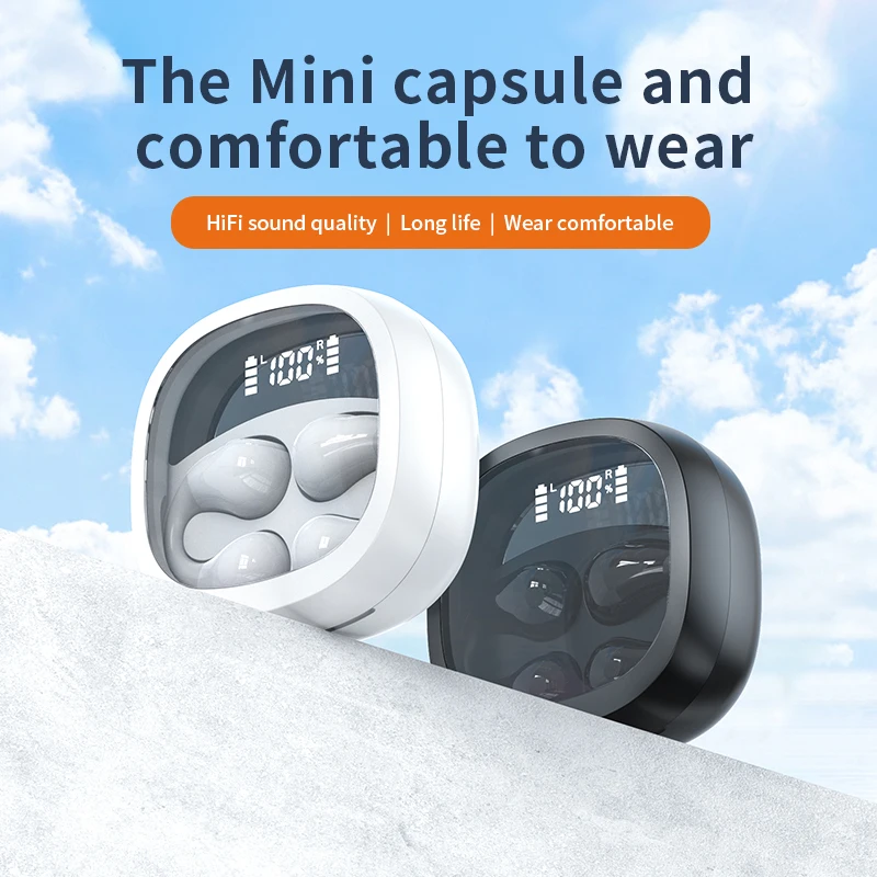 Rockmia ETE-41 Mini Headphone OWS Earphone Bluetooth 5.3 Wireless Stereo Earbuds Noise Cancelling Long Work Time Heavy Bass