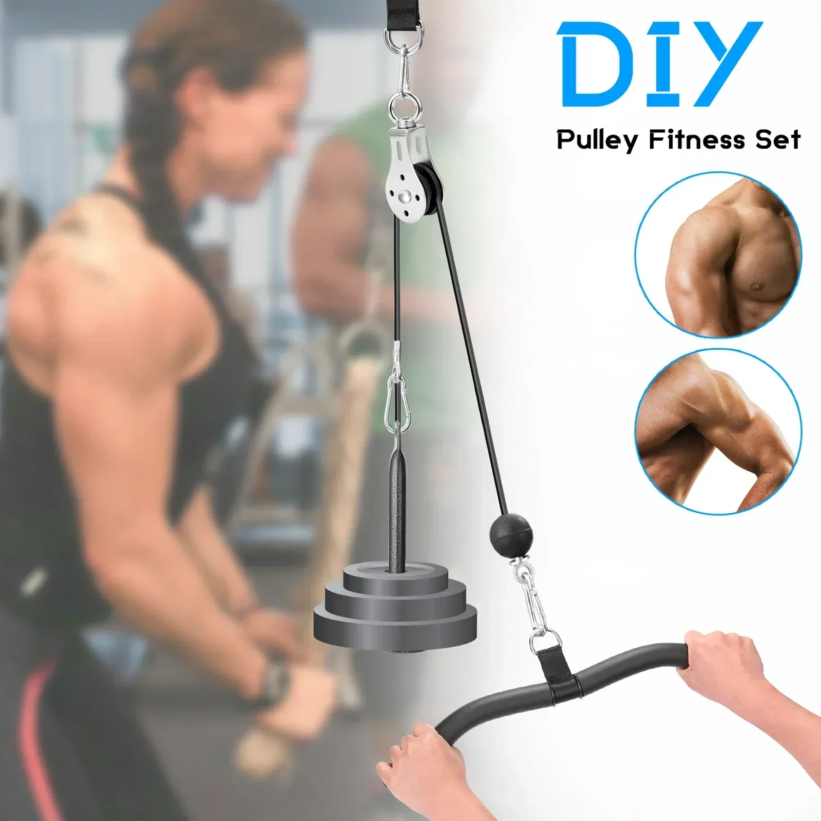 

Equipment Machine System Stretching DIY Arm Lifting Fitness Hand Leg Strength Attachment Cable Tendon Pulley Training
