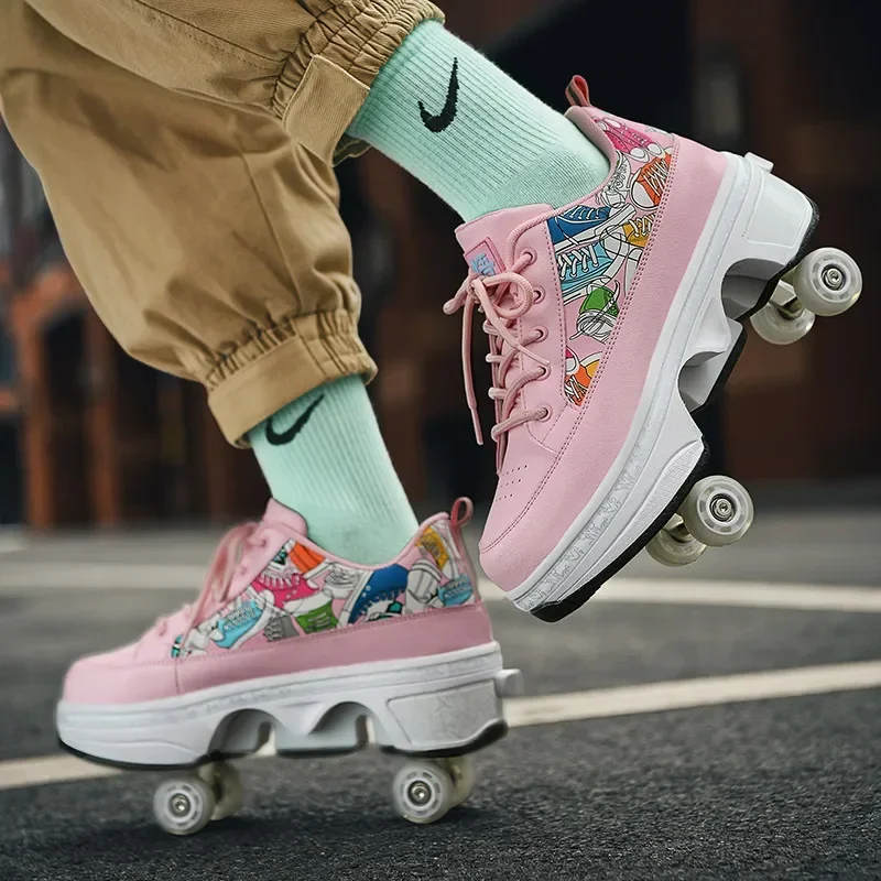 Zapatos con ruedas para exteriores a la moda para mujer y adulto