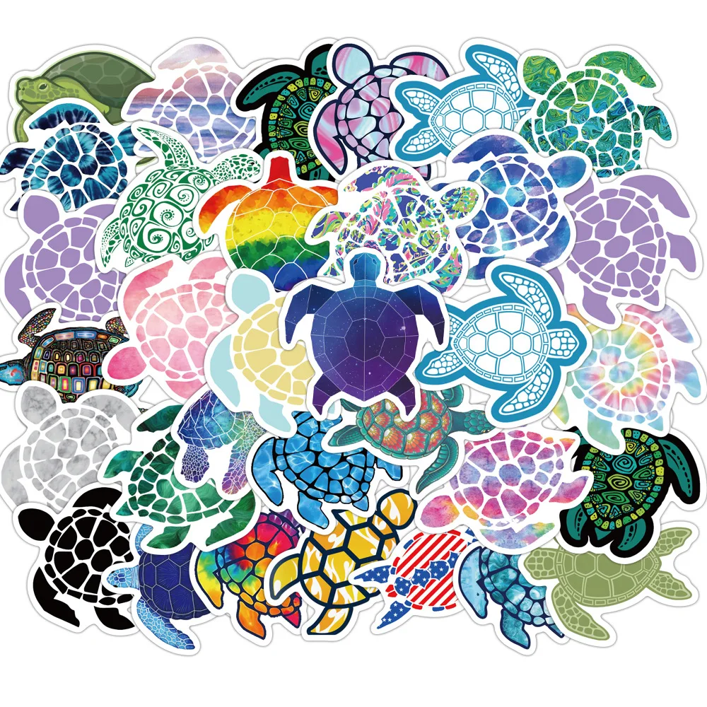 

10/20/41PCS Novelty Colorful Sea Turtle Sticker Aesthetic Waterproof Stickers Decoration Laptop Sketchbook Scrapbook Album Gifts