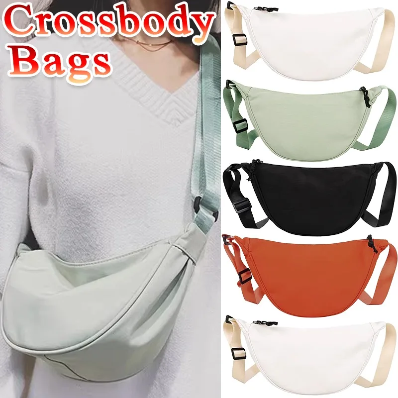 Portable Nylon Crossbody Bag Women Adjustable Strap Length Multicolor Handbag Girls Small Items Storage Single Shoulder Bags