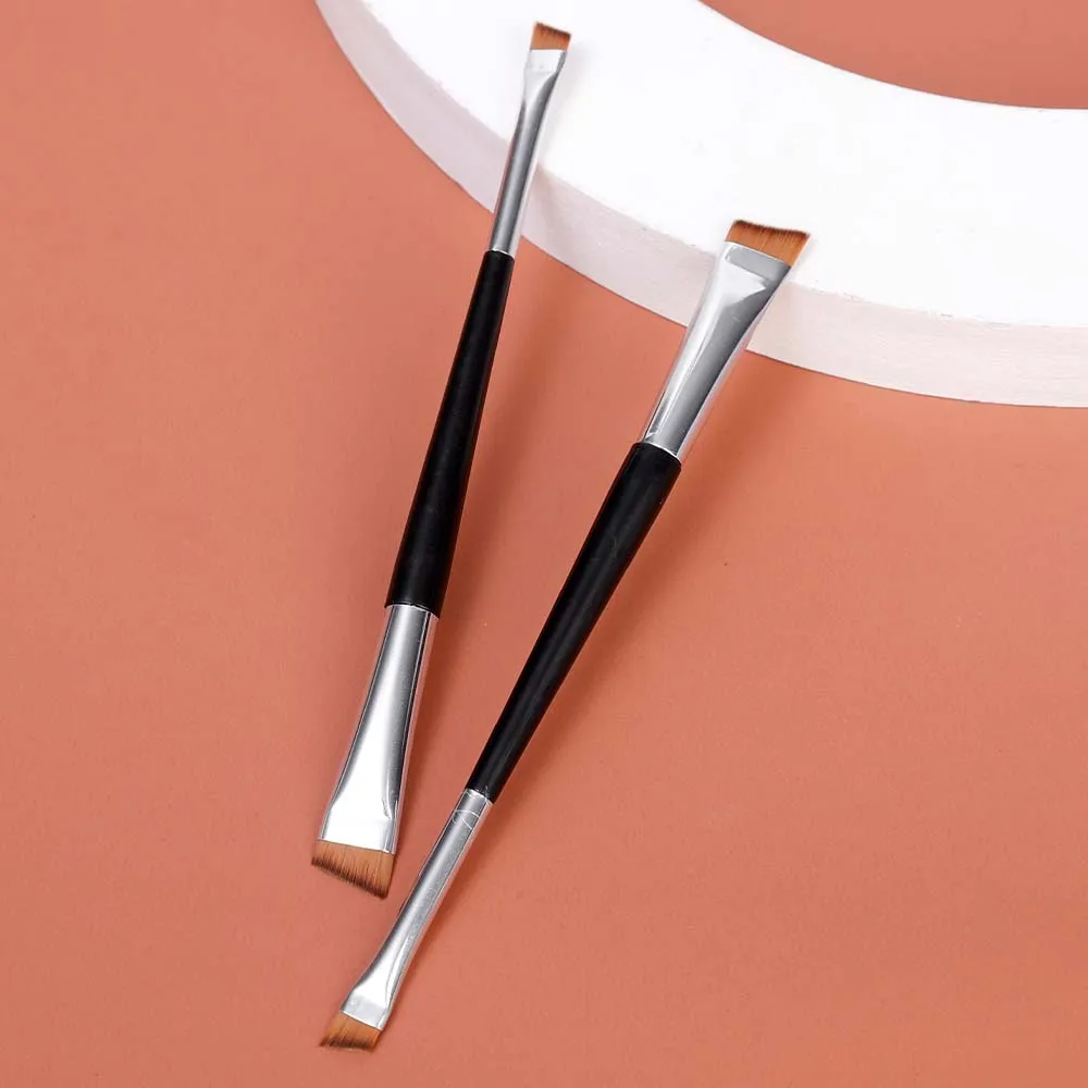 Professional Eyebrow Brush Eyeliner Angled Flat Head Blade Eye Liner Brow Contour Makeup Brushes Double-head Make Up Tools 15pcs 6