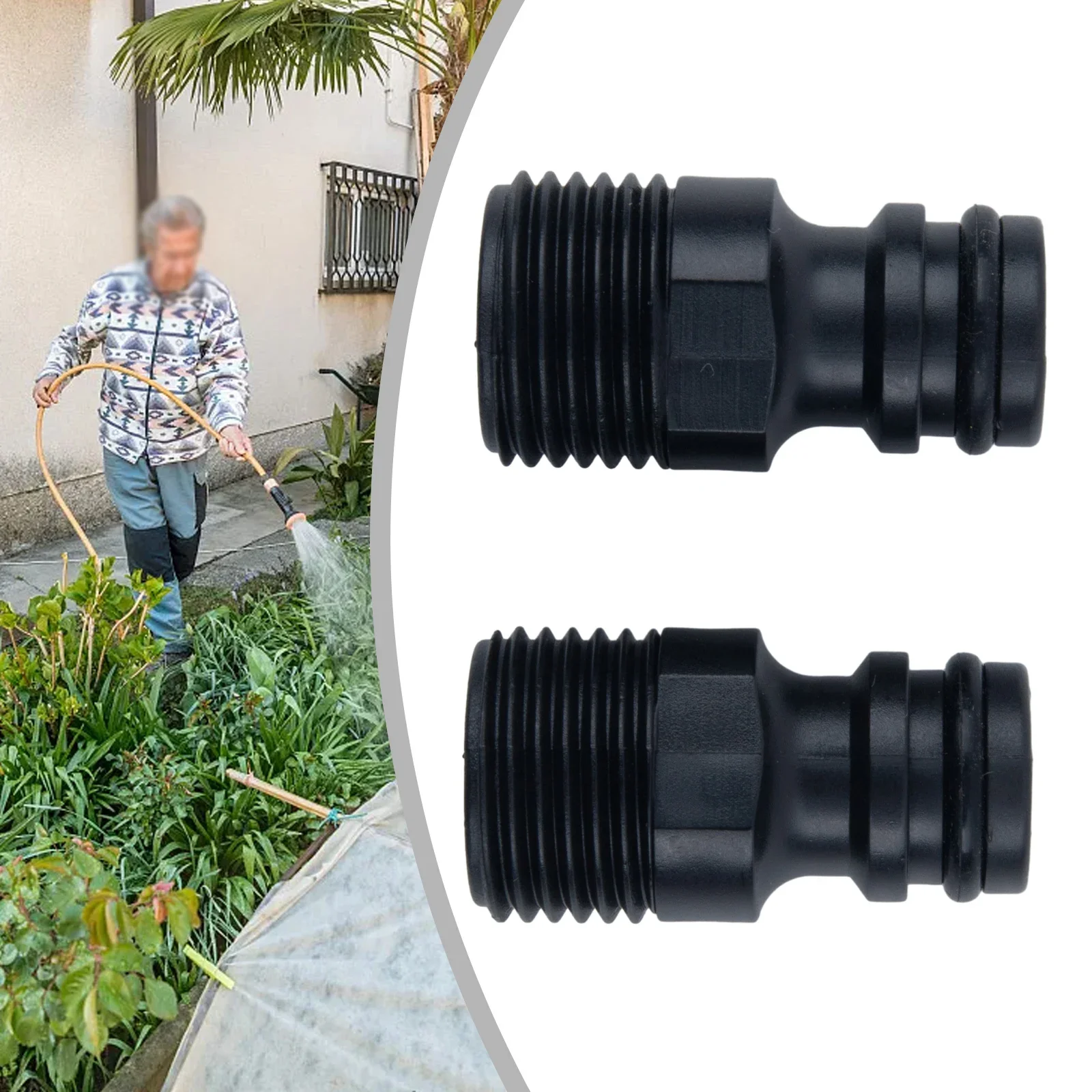 

2PC BSP Threaded Tap Adaptor Garden Water Hose Quick Pipe Connector Fitting Nipple Adapter Garden Watering Accessories