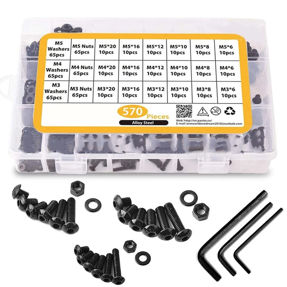 

Socket Screw Combination Set For Various Purposes Hexagonal Screw Set In Box Reliable Fastening Round Head Screw New Practical