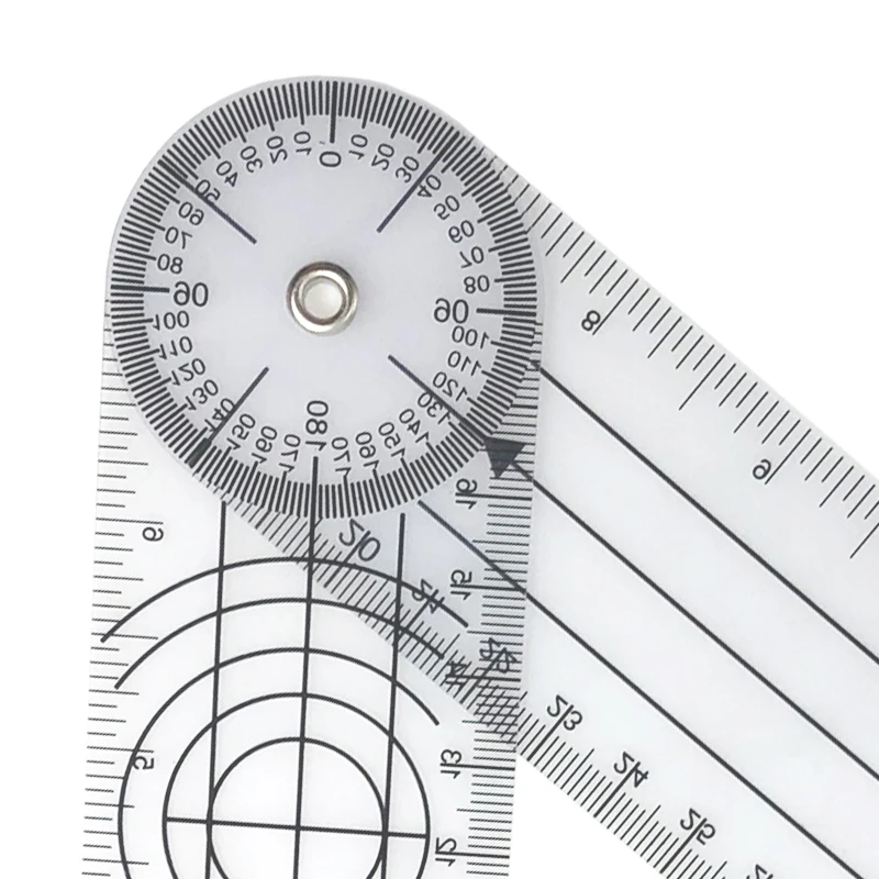 Angle Measuring Tool 0-140mm 360 Degree Goniometer Angle Ruler