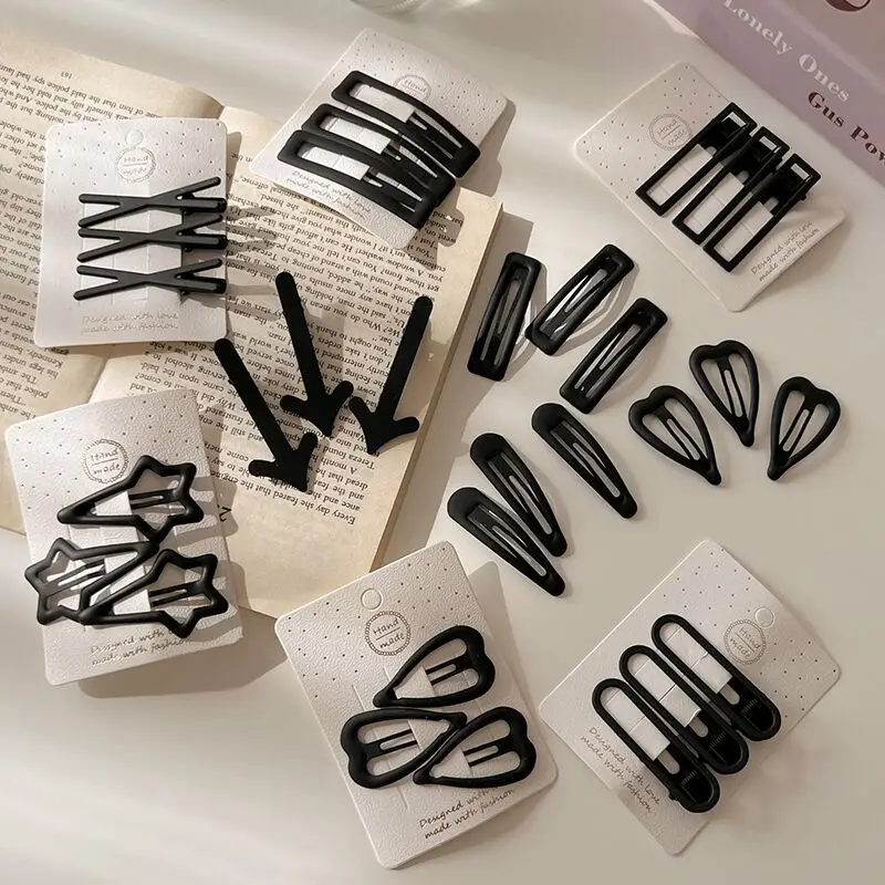 Hair Accessories 3pcs/set Girls Sweet Cute Black Hair Clips Love Star Korean Fashion Simple Joker Bangs Hairpin Broken Hair Clip Bangs BB Clip