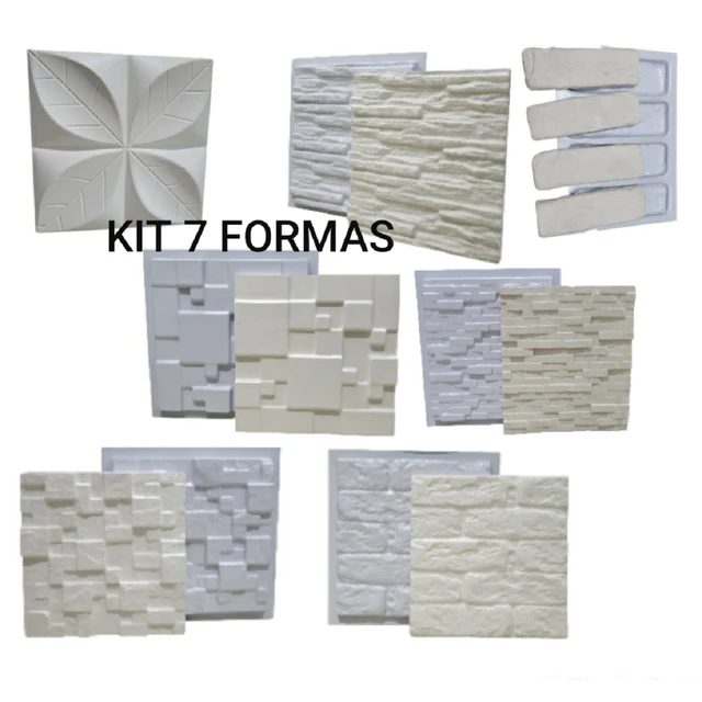 Kit 3d De Fabrication De Plaques De Plâtre/ciment, 7 Moules - Adesivos De  Parede - AliExpress