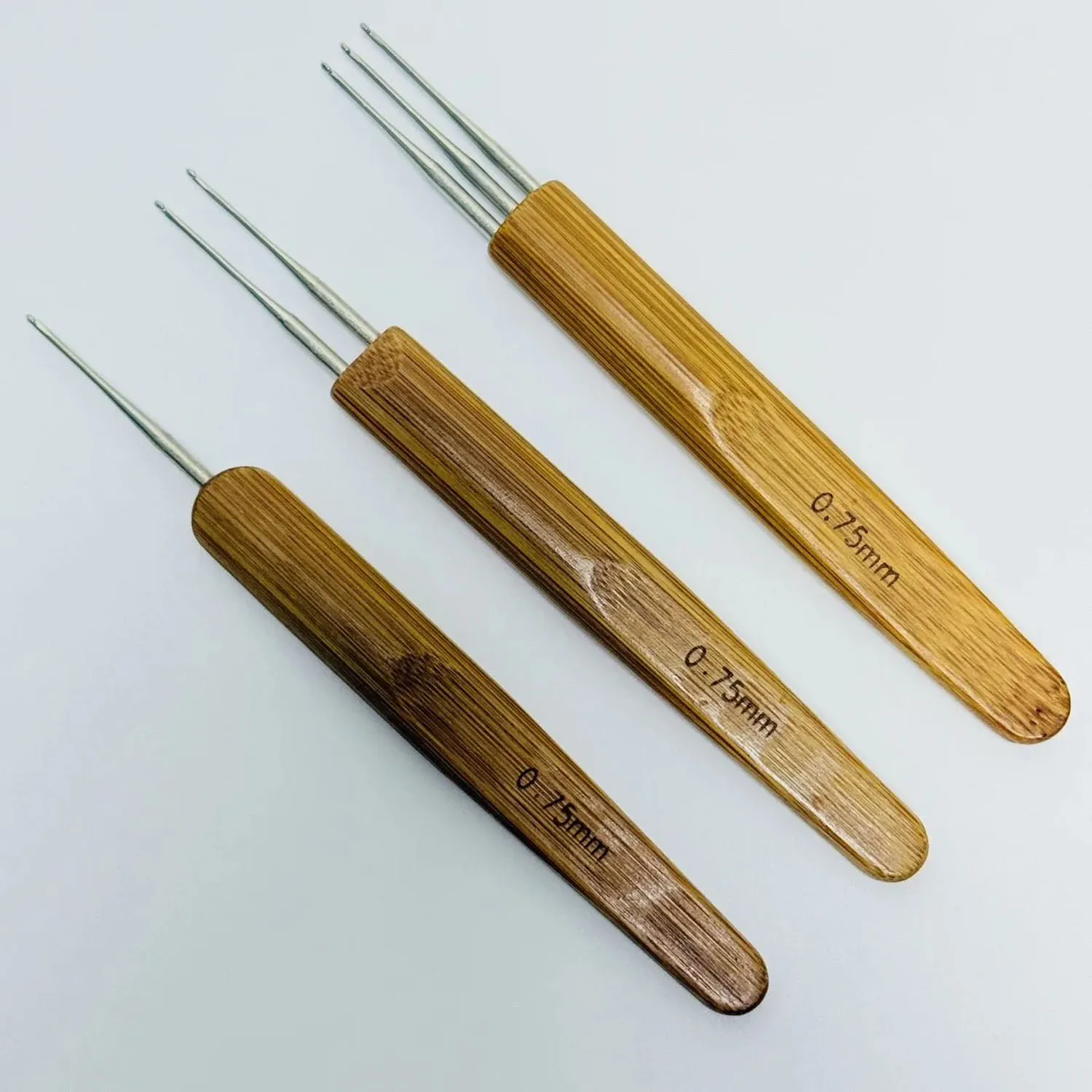 0.5mm/0.75mm 드레드락 크로셰 훅 나무 크로셰 바늘 헤어 드레드락 도구 브레이드 공예용