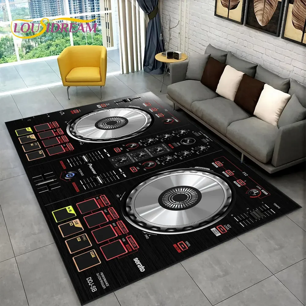 3D DJ 음악 키보드 러그 ? 거실, 침실, 복도 또는 요가 및 홈 데코용 미끄럼 방지 카펫