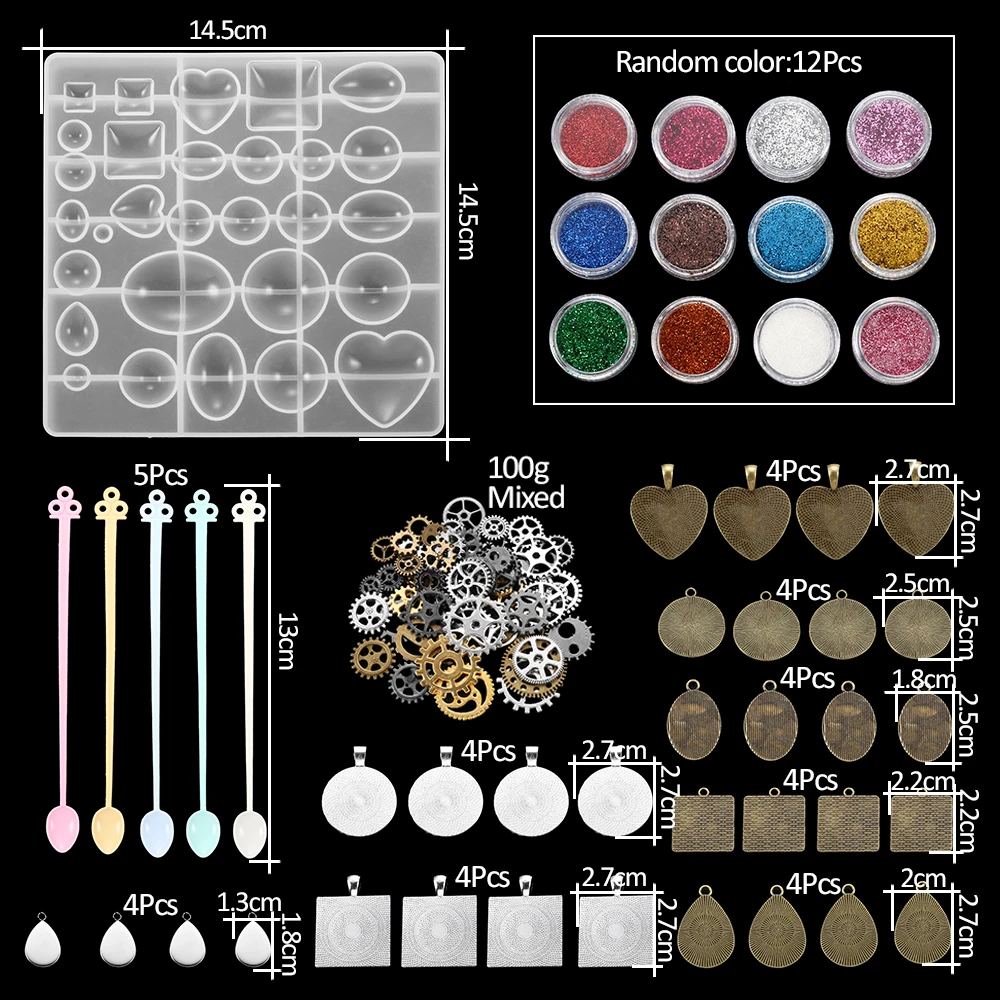 Stampo in silicone per resina epossidica, 2 stampi a fiori per realizzare orecchini, gioielli, portachiavi, ciondoli con forme di fiore, cuore, stella e cerchio