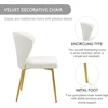 Velvet Dining Chairs Set of 4, Modern Upholstered Dining Chair with Golden Metal Legs, Dining Chairs for Kitchen, Living Room 4
