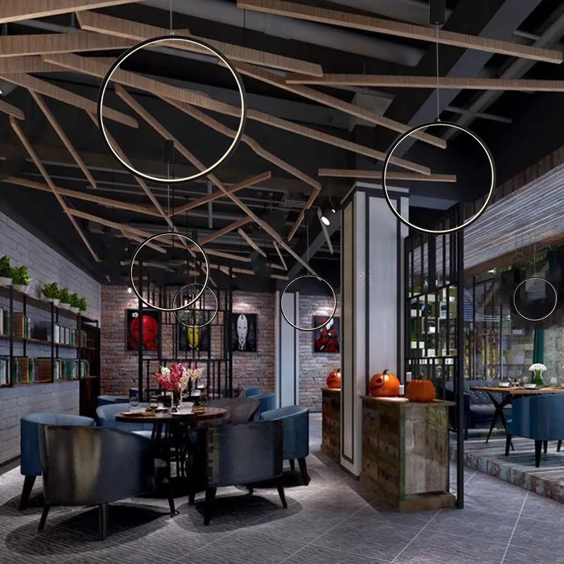Circle Ring Light Bar Pendant Lighting for front desk restaurant window shop pendant lights,pendant lamp