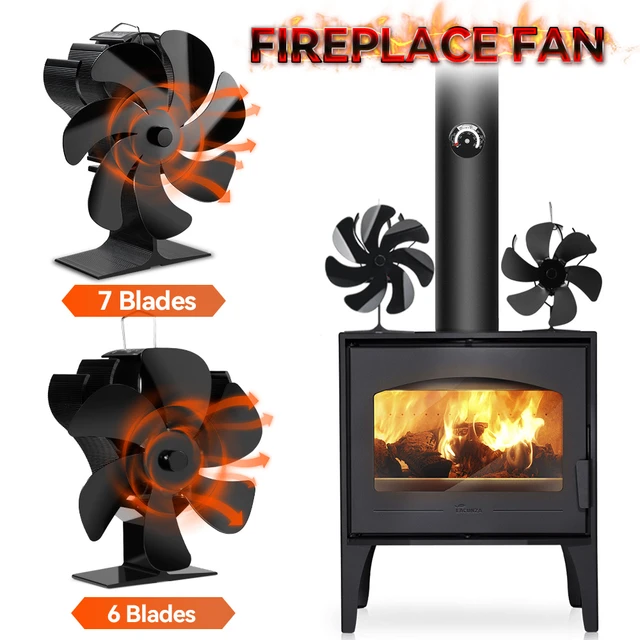 Wood Stove Fan Wood Burner Fan Silent Wood Burning Stove Safety Device With  No Electricity Required Anodized Aluminum For Wood - AliExpress