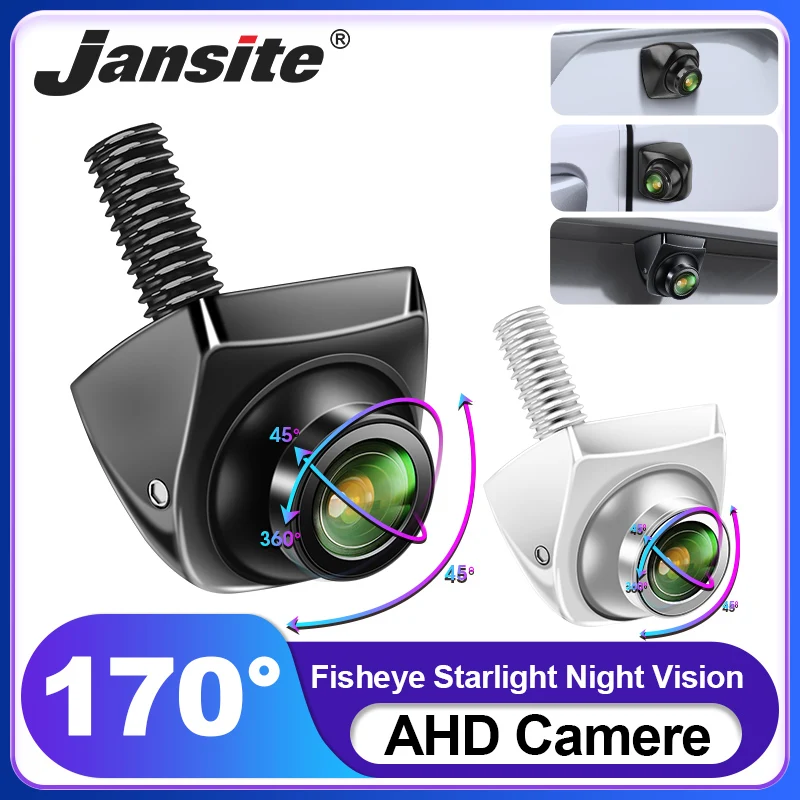 Jansite AHD 720P Achteruitrijcamera - 360° Verstelbaar, Metalen Behuizing, Universeel 12-24V Met Nachtzicht