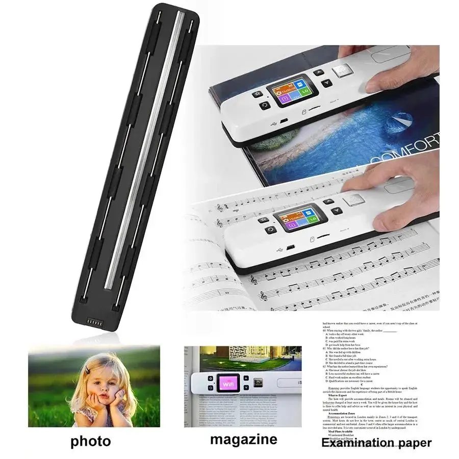 Document Scanner WIFI Scanner IScan A4 HD Color LCD Screen With SD Card 16G 32G 1050 DPI CIS Scanning Document Photo Image Storage Format JPG/PDF