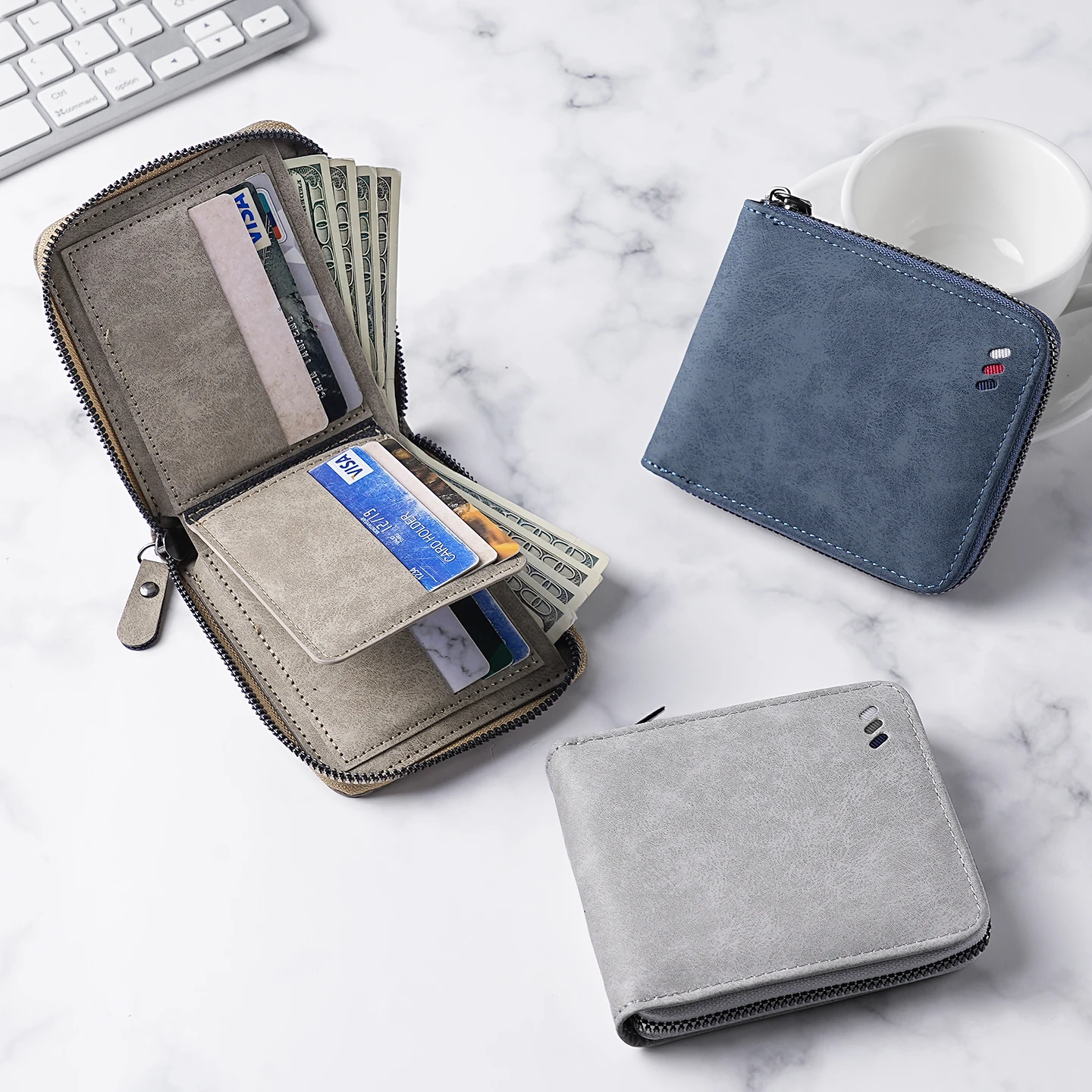 New High-Capacity Men's Wallet - Multi-Card Organizer with Anti-Theft ...
