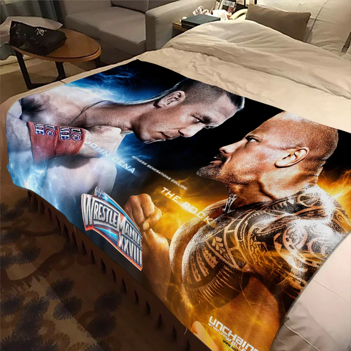 W-WWE World Wrestling LOGO TV GAME Blanket Children's Blanket High Quality Flannel Blankets Soft Comfortable Home Travel Blanket 5