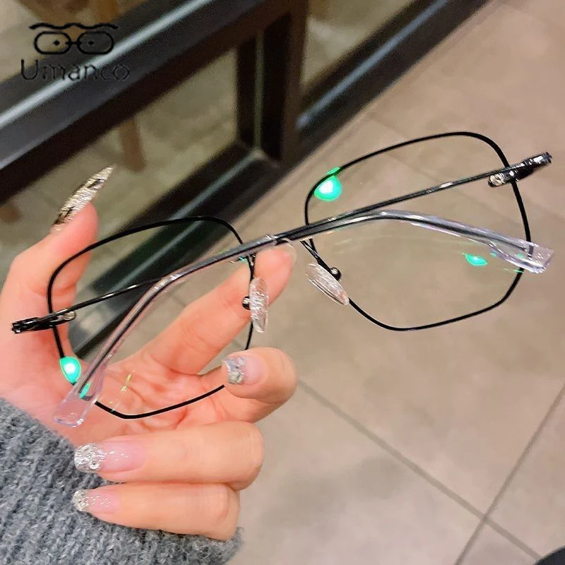 Umanco Oversized Black Metal Reading Glasses for Women Men Trendy Anti Blue Light Finished Presbyopia Glasses+1.0+1.5+2.0+2.5 4