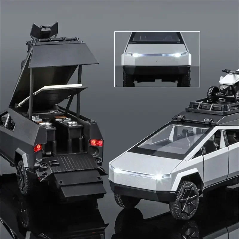 1:32 Tesla Cybertruck Pickup Camping RV ﻿Alloy Car Model Diecasts & Toy Vehicles Truck Kids Toys For Children Christmas Gift Boy 2