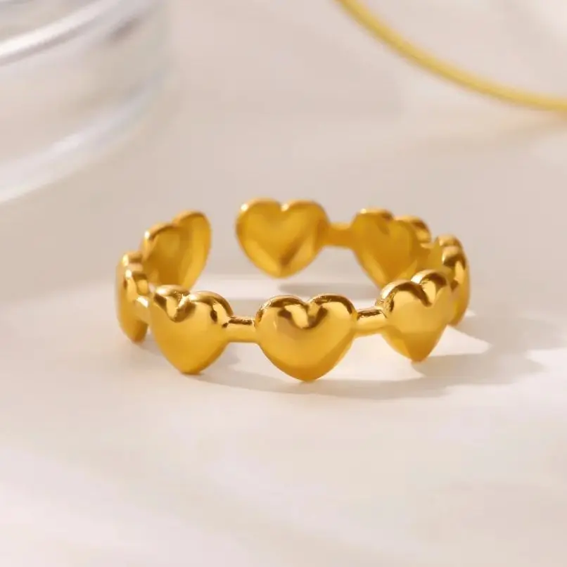 Stainless Steel Heart Rings for Women