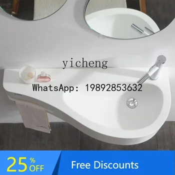 อ่างล้างหน้าติดผนังหินเทียม อ่างล้างหน้าแบบเรียบง่ายในห้องน้ำ อ่างล้างหน้าแบบตั้งพื้น 1