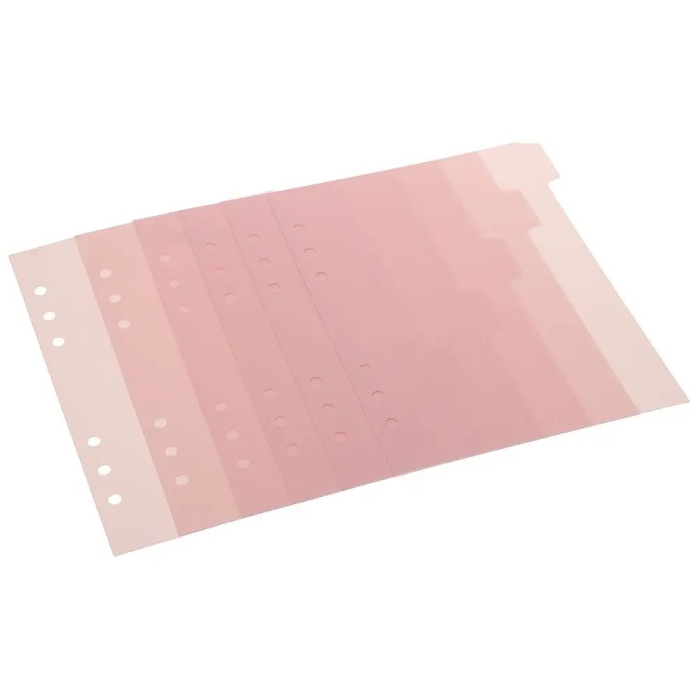 6 PCS 플래너 6 PCS 바인더 디바이더 6 링 플라스틱 인덱스 페이지 탭 핑크 A5 바인더 인덱스 디바이더 홈
