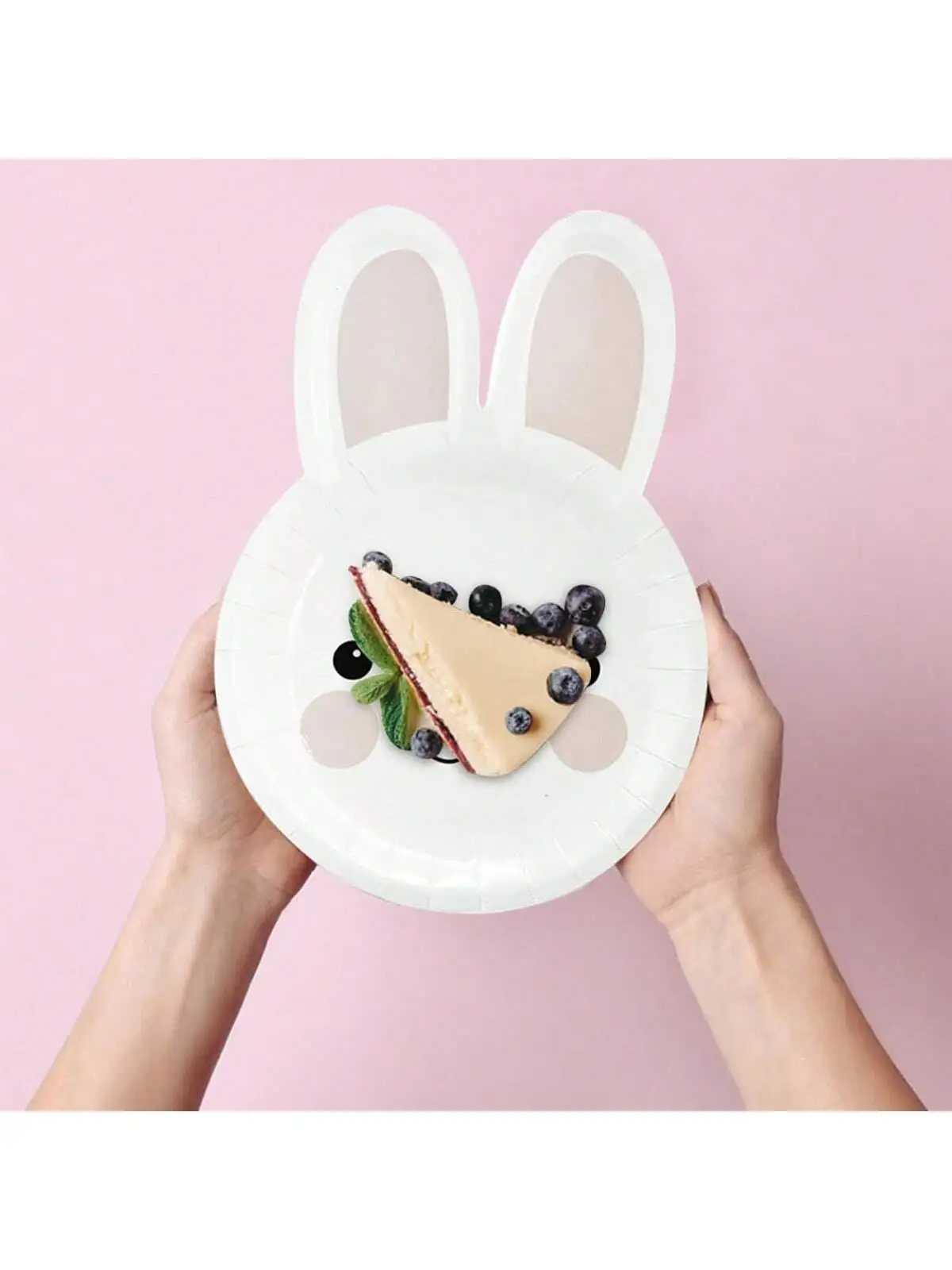 8pcs Rabbit Paper Plate Disposable Plates Easter Party Decorations Bunny Birthday Plates Birthday Party Dinnerware Disposable Pa