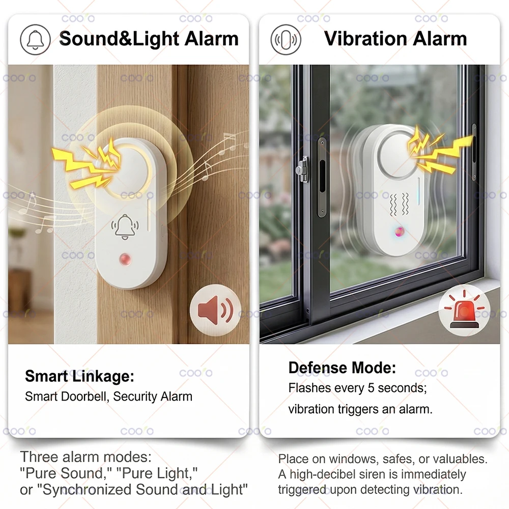 Advanced Tuya Zigbee Vibration and Sound Light Alarm for Enhanced Home Security