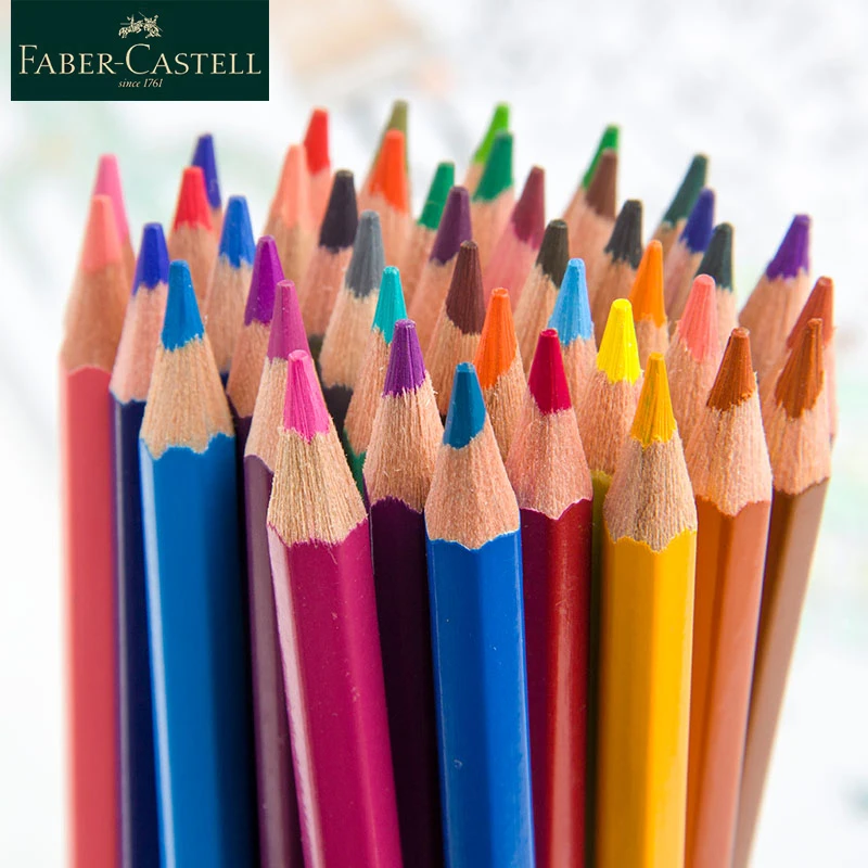 Faber Castell Watercolour Colored Pencils 24/36/48/60/72 Natural Wood Color Pencil Art Painting Drawing Sketching Supplies color pencils