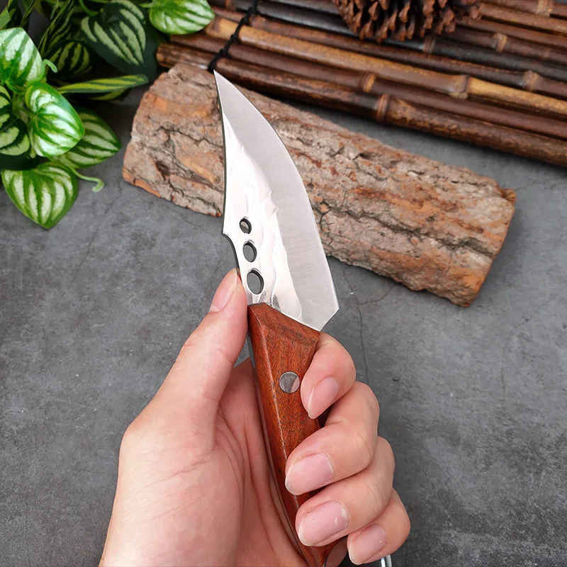 Boning Knife Outdoor Barbecue Camping Survival Hunting Knife Wood