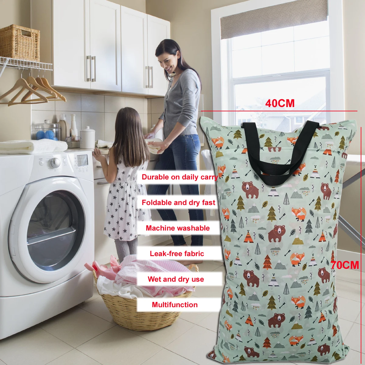 Diaper Pod Wet Bag Waterproof Reusable Wet Dry Bag For Beach