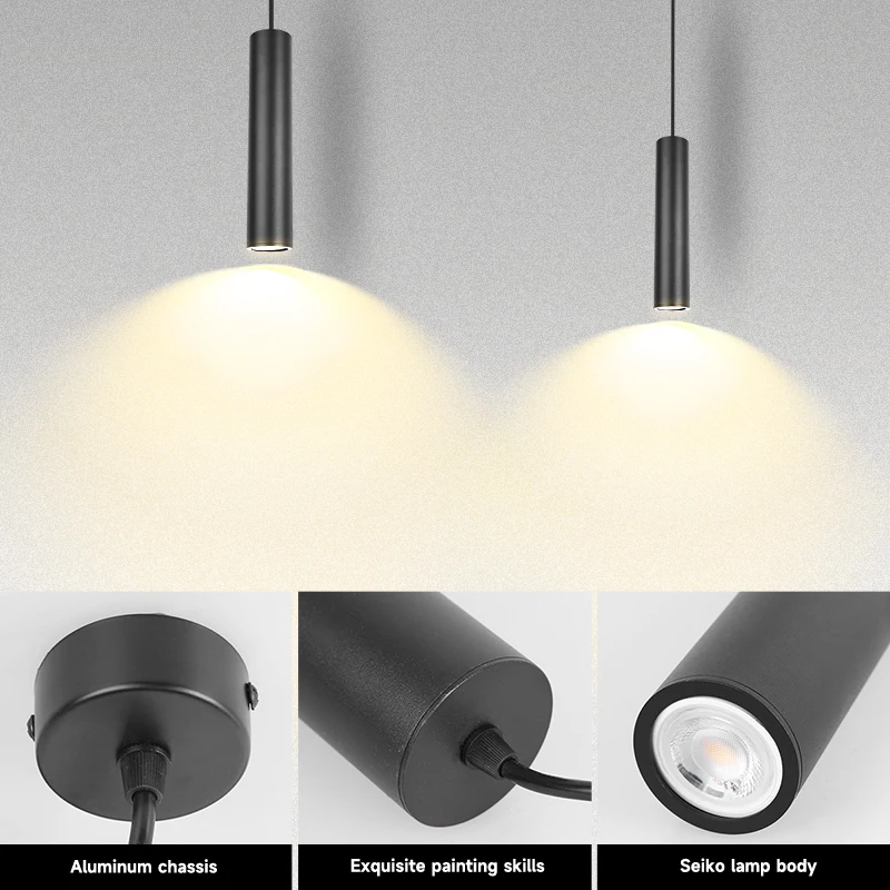 Pendant Lamp LED Ceiling Chandelier Modern 2024 Lustre Living Room Kitchen Dining Light 160-300mm Luxury Long Tube Hanging Lamps 6