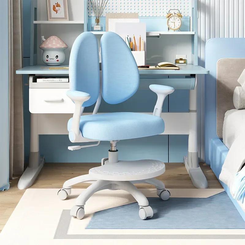 Children's Study Chair Correction Sitting Seat Primary School Student Adjustable Writing Chair Home Lifting Desk Backrest