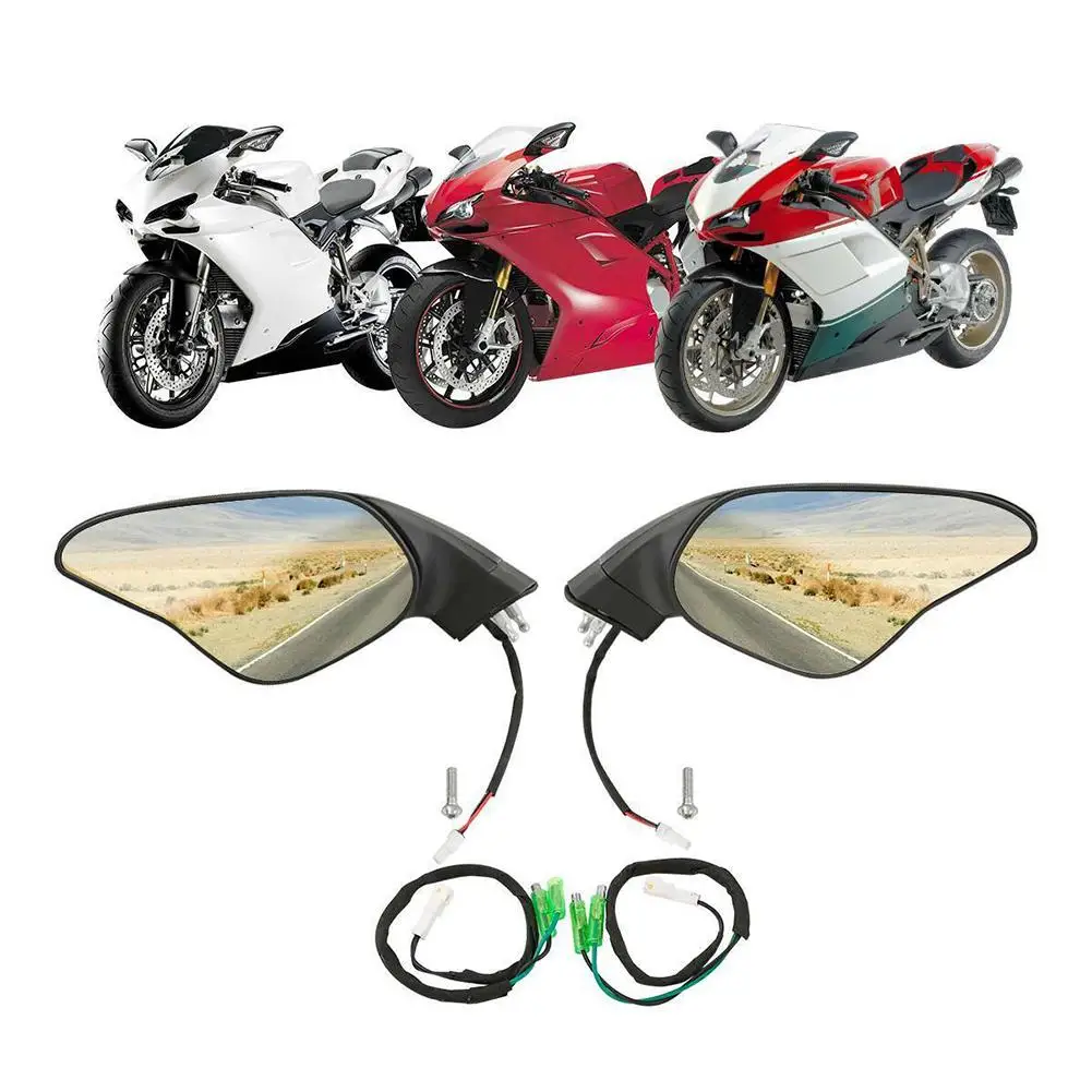 

1 Pair Motorcycle Rear View Mirror Built-in LED Turn Signal Rearview Mirrors for Ducati 848 1098 1098S 1098R 1198 1198S 8R