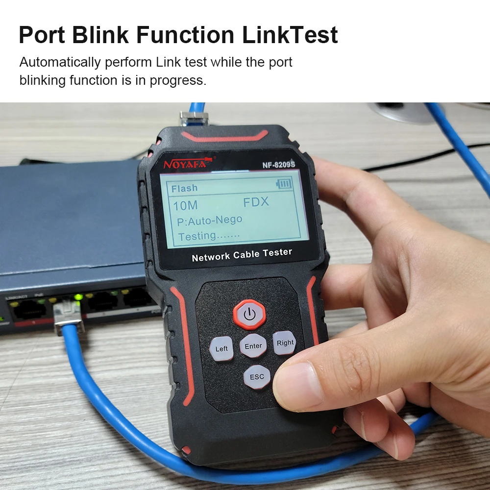 Tracker per cavi di rete NOYAFA NF-8209S Lan Measure Tester strumenti di rete Display LCD misura la lunghezza Tester Wiremap Cable Tracker