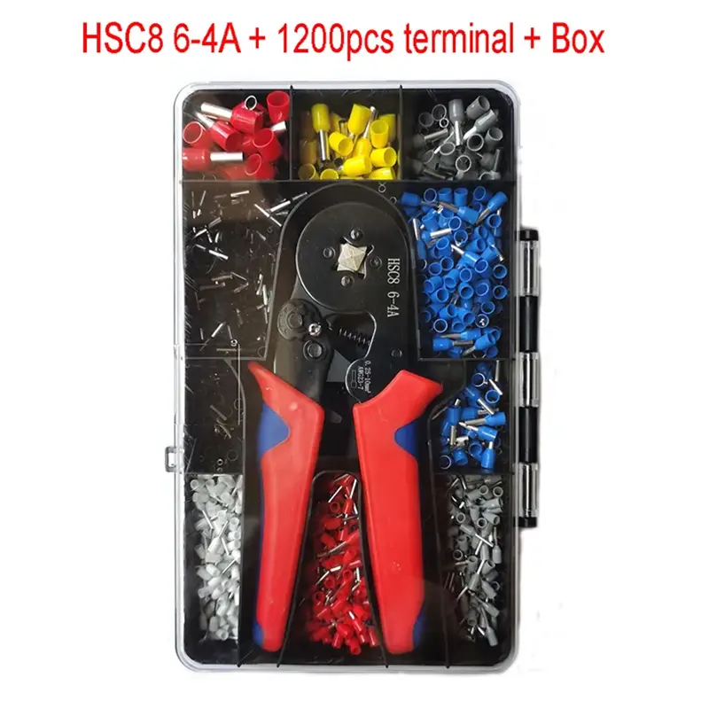 Crimper Plier HSC8 6-4 0.25-10mm ² 23-7AWG For Ferrule Tubular Terminals Ferrule Crimping Clamp Set Wire Head Electrician Tool image 7