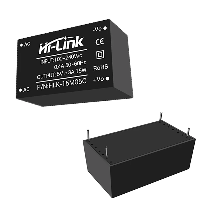 Power adapter power supply switching power supply Hi-Link 15W 5V 9V 12V 15V 24V 3000mA Smart Home High-Efficiency AC DC Power Supply Module HLK-15M05C/09C/12C/15C/24C