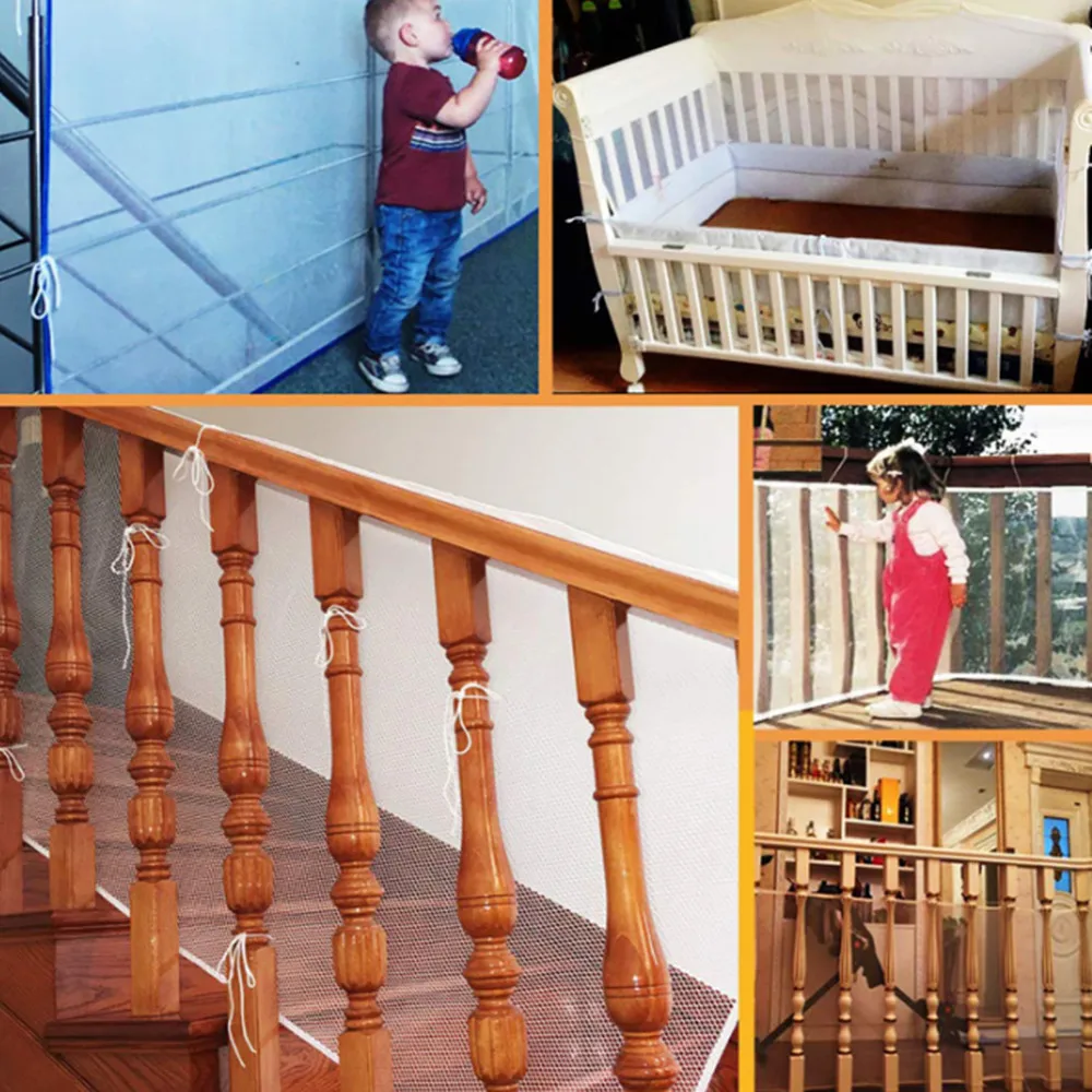 1PCS Safety Net Kids Stairs Railing Banister Guard Kid Thick Hard Mesh Netting Protection Rail Balcony Stair Fence