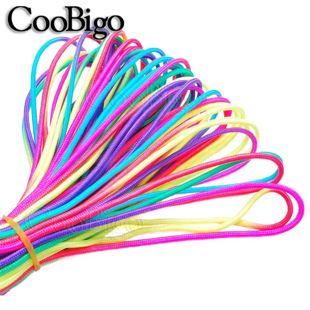 10/328ft 3mm Rainbow Colors Parachute Cord Lanyard Rope Paracord Bracelet Cordon One Strand Climbing Camping Survival Equipment