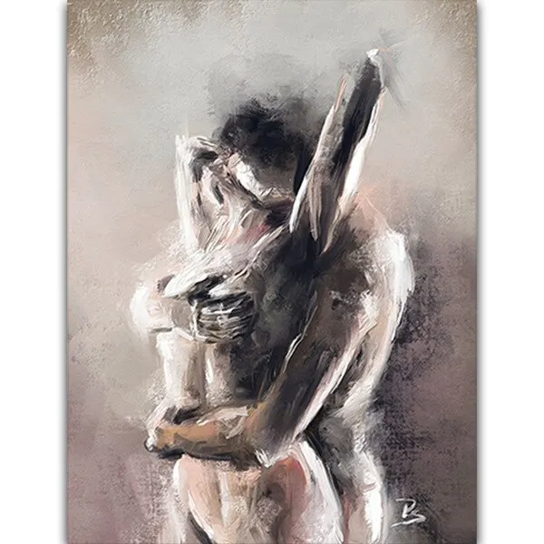Abstract Erotic Art Canvas Print Sensual Couple Poster Nude Wall Decor for Bedroom and Bar Modern Home Decoration