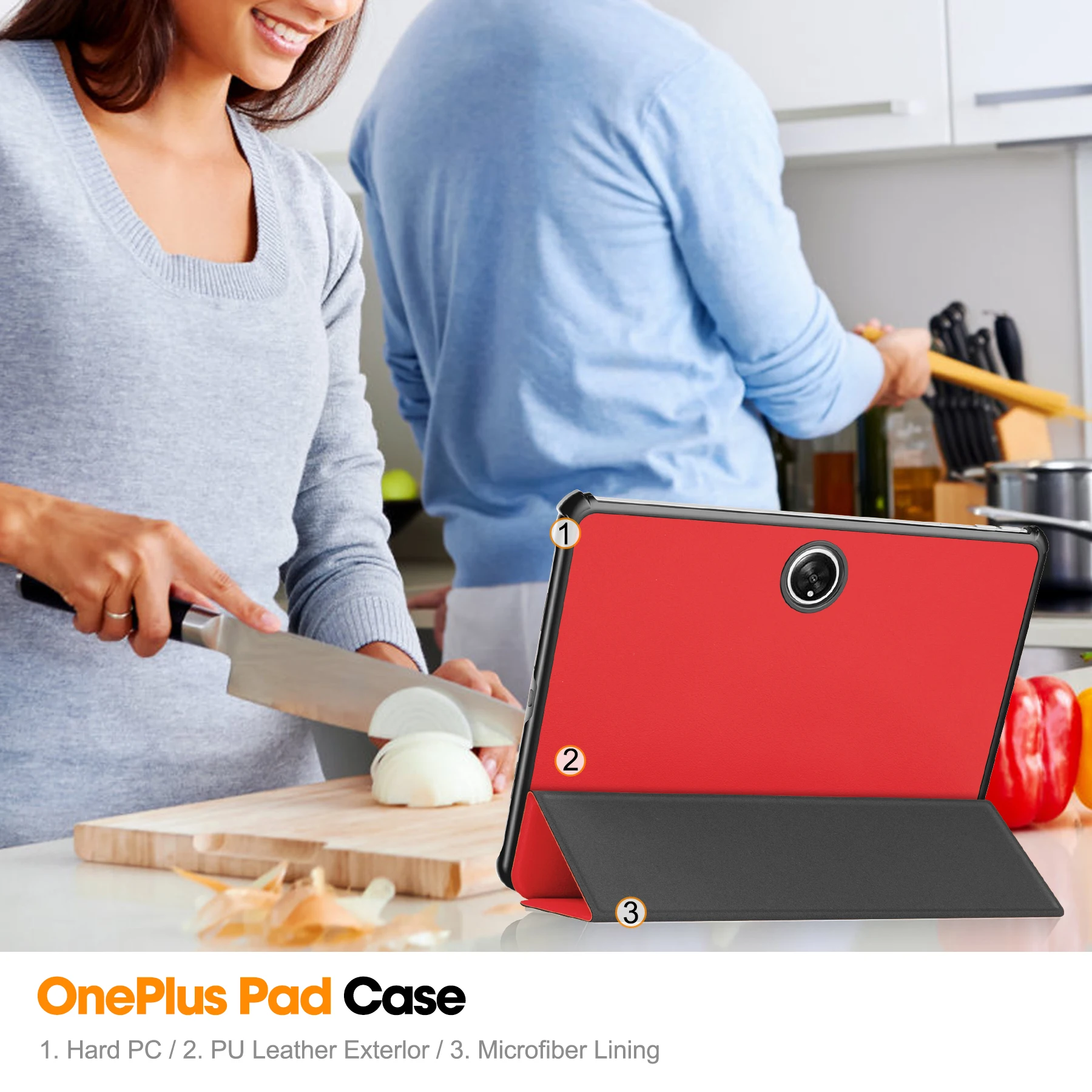 Vibrant Tri-Fold Stand Protective Tablet Cover