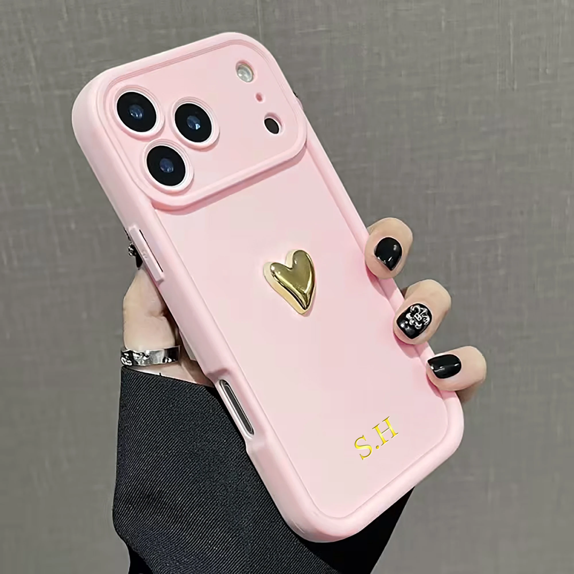 Custom Name TPU Hot Foil Stamping 3D Gold Love Heart thumbnail 5