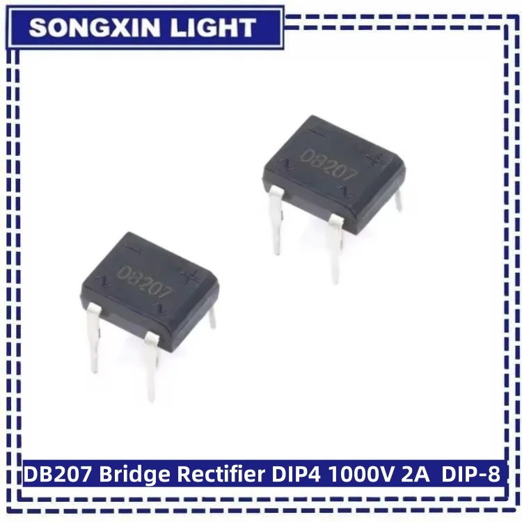 Diode bridge rectifier electrical rectifier diodes rectifier diodes electrical diodes 20PCS DB207 Bridge Rectifier DIP4 1000V 2A DB207S Power Diode Rectifiers Electronic Components IC